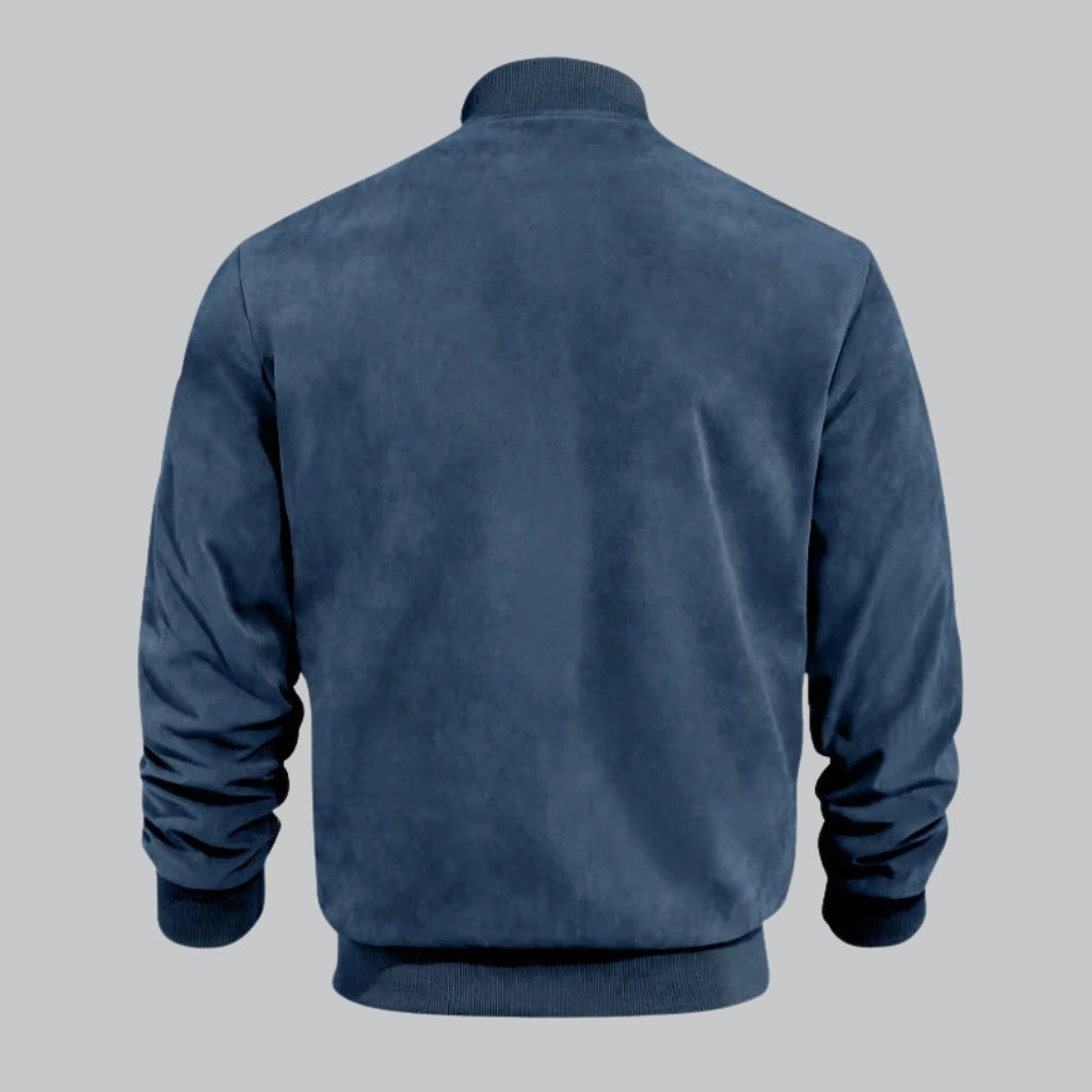 Männer Bomberjacke Leder Modern