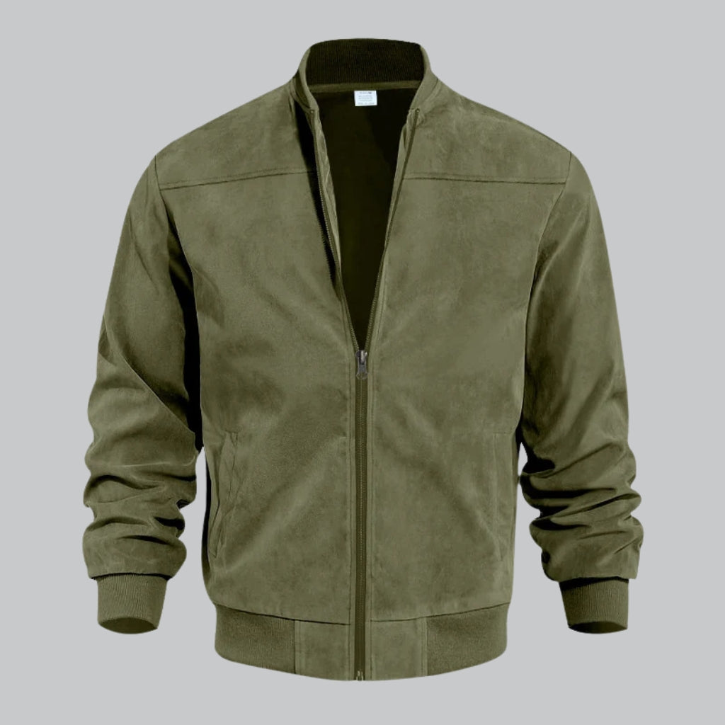 Männer Bomberjacke Leder Modern
