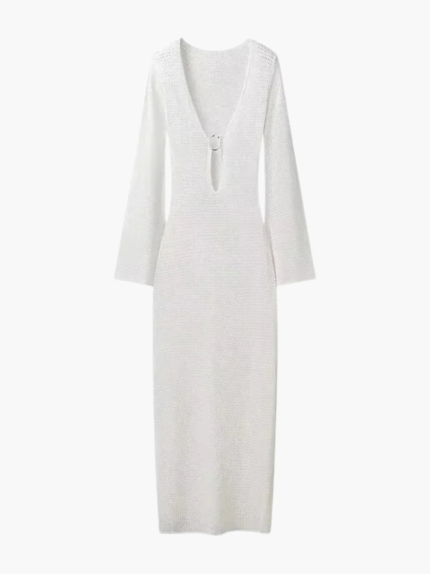 Lila Maxikleid Strickkleid Damen Langkleid
