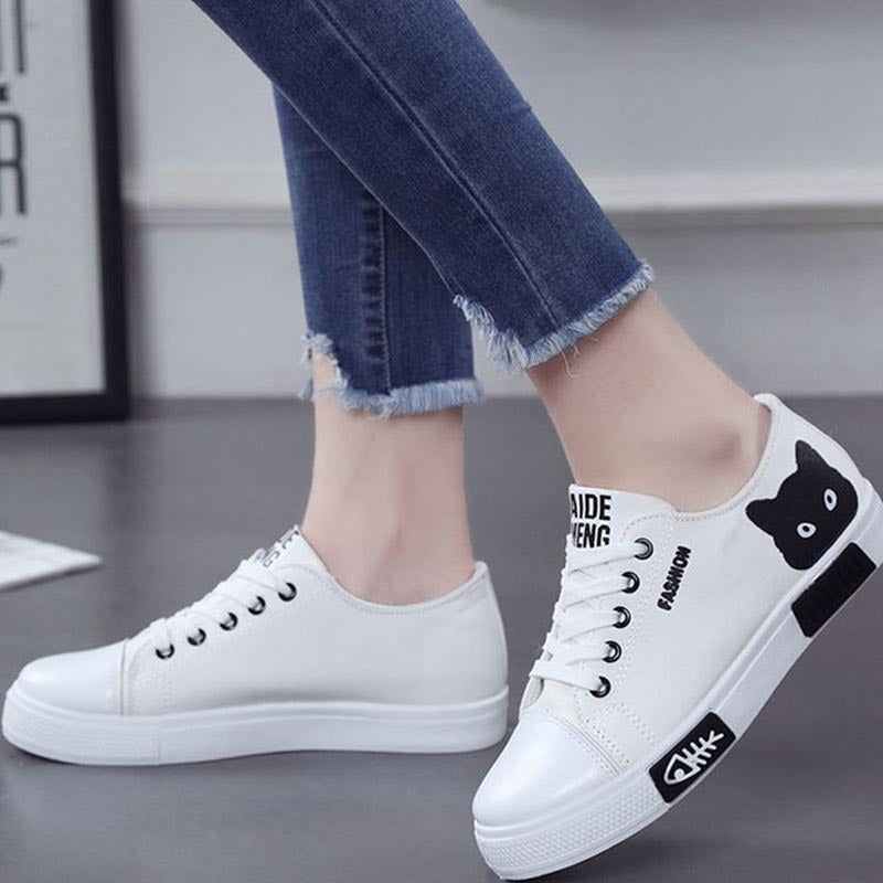Bequeme Sneaker Schuhe Unisex Canvas Weiße Mode