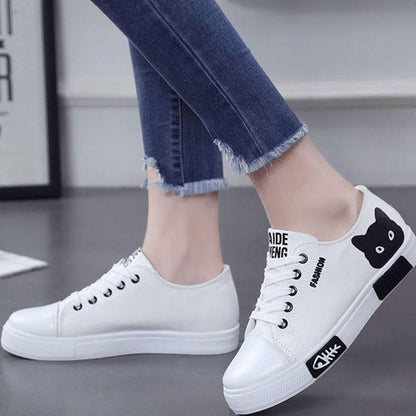 Bequeme Sneaker Schuhe Unisex Canvas Weiße Mode