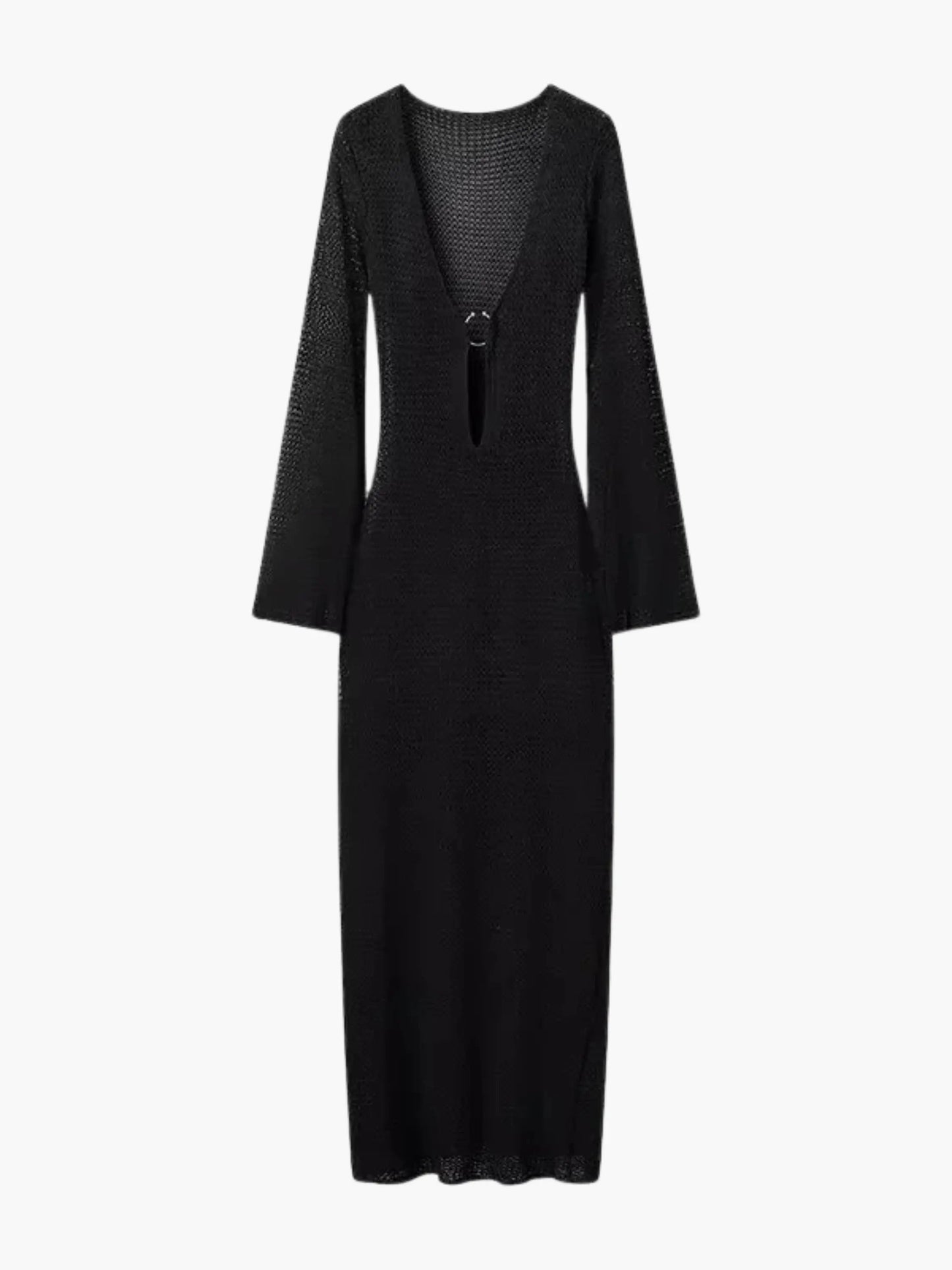 Lila Maxikleid Strickkleid Damen Langkleid