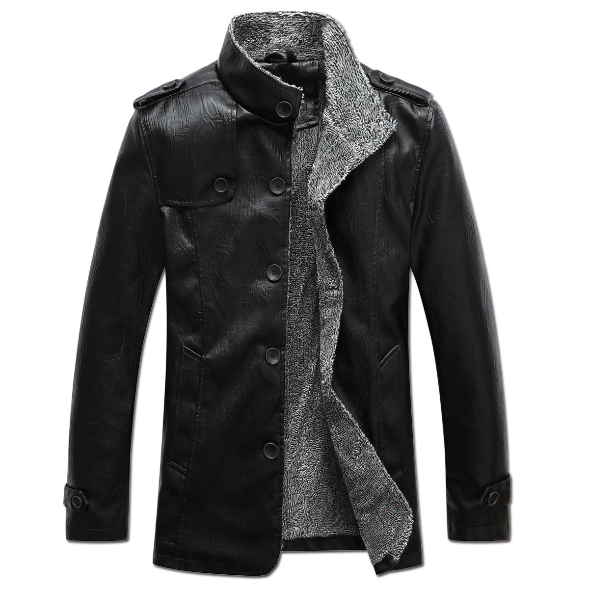 Lederjacke Herren Modisch Warm Fleece Schnitt - BerlinGlamour