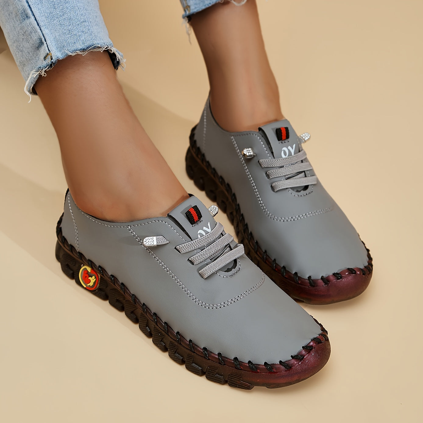 Bequeme Lederschuhe Runde Spitze Elegant Damen - BerlinGlamour