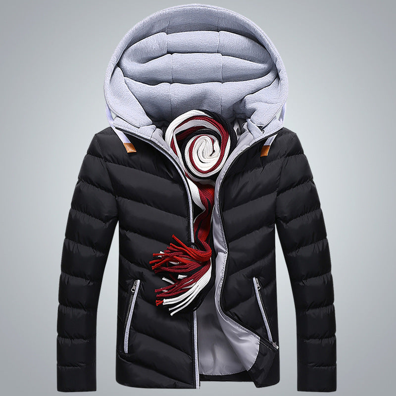Herren Winterjacke Gefüttert Warm Isoliert Kapuzenjacke