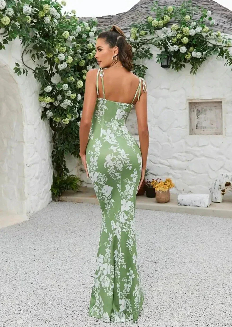 Sommer Maxikleid Blumenmuster Figurbetont feminin