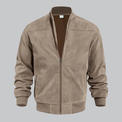Männer Bomberjacke Leder Modern