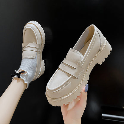 Damen Stiefel Britischer Stil Echtes Leder Plattformschuhe
