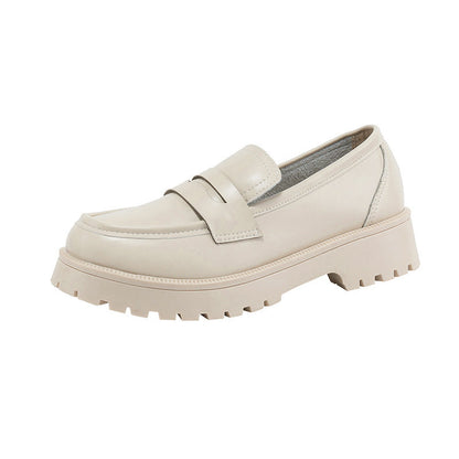 Damen Stiefel Britischer Stil Echtes Leder Plattformschuhe