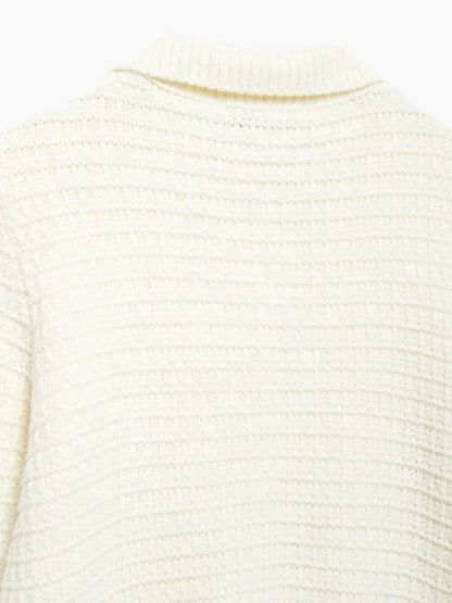 Strickjacke Damen Texturiert Knopfleiste Modern