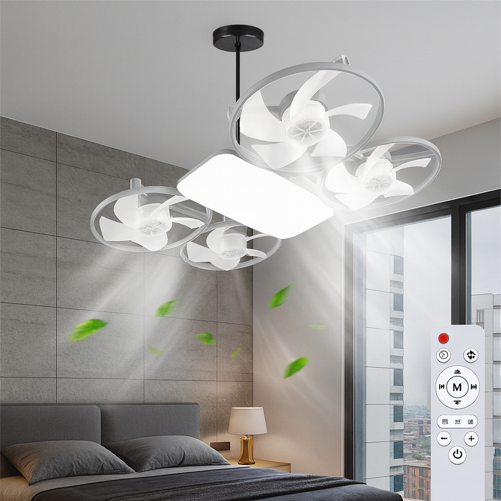 Moderne LED Deckenventilator Mit Propeller Silent