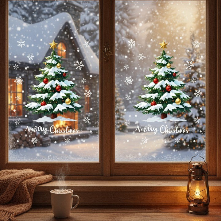 Weihnachtsbaum Aufkleber 3D Glitter Merry Glow