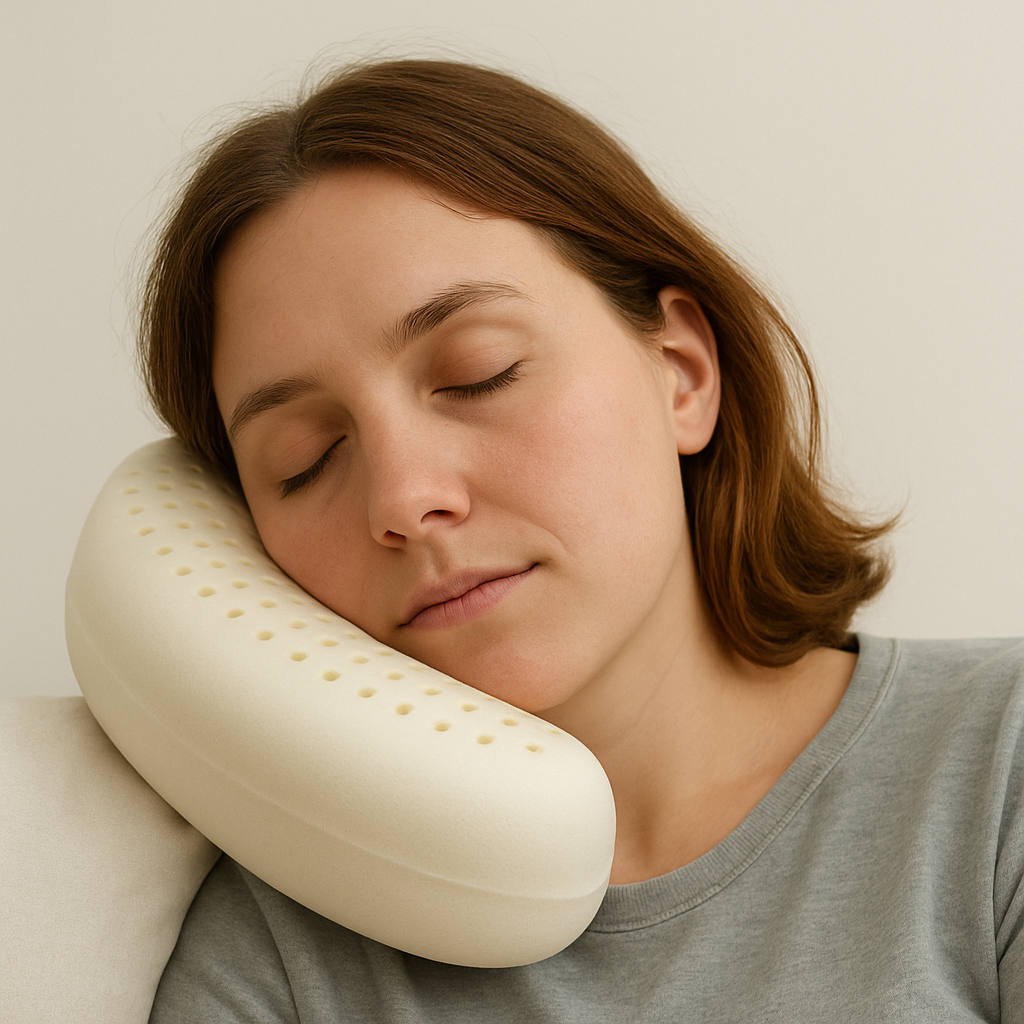 Atmungsaktives Nackenkissen Naturlatex U-förmig Ergonomisch