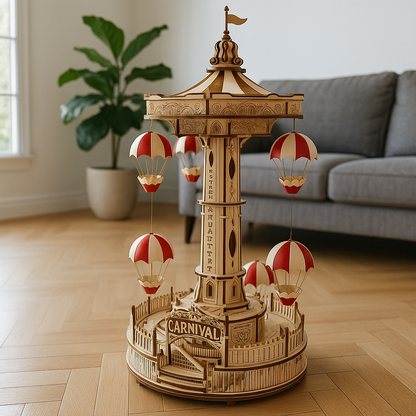 Holz 3D Puzzle DIY Turm Jahrmarkt Modell Bausatz