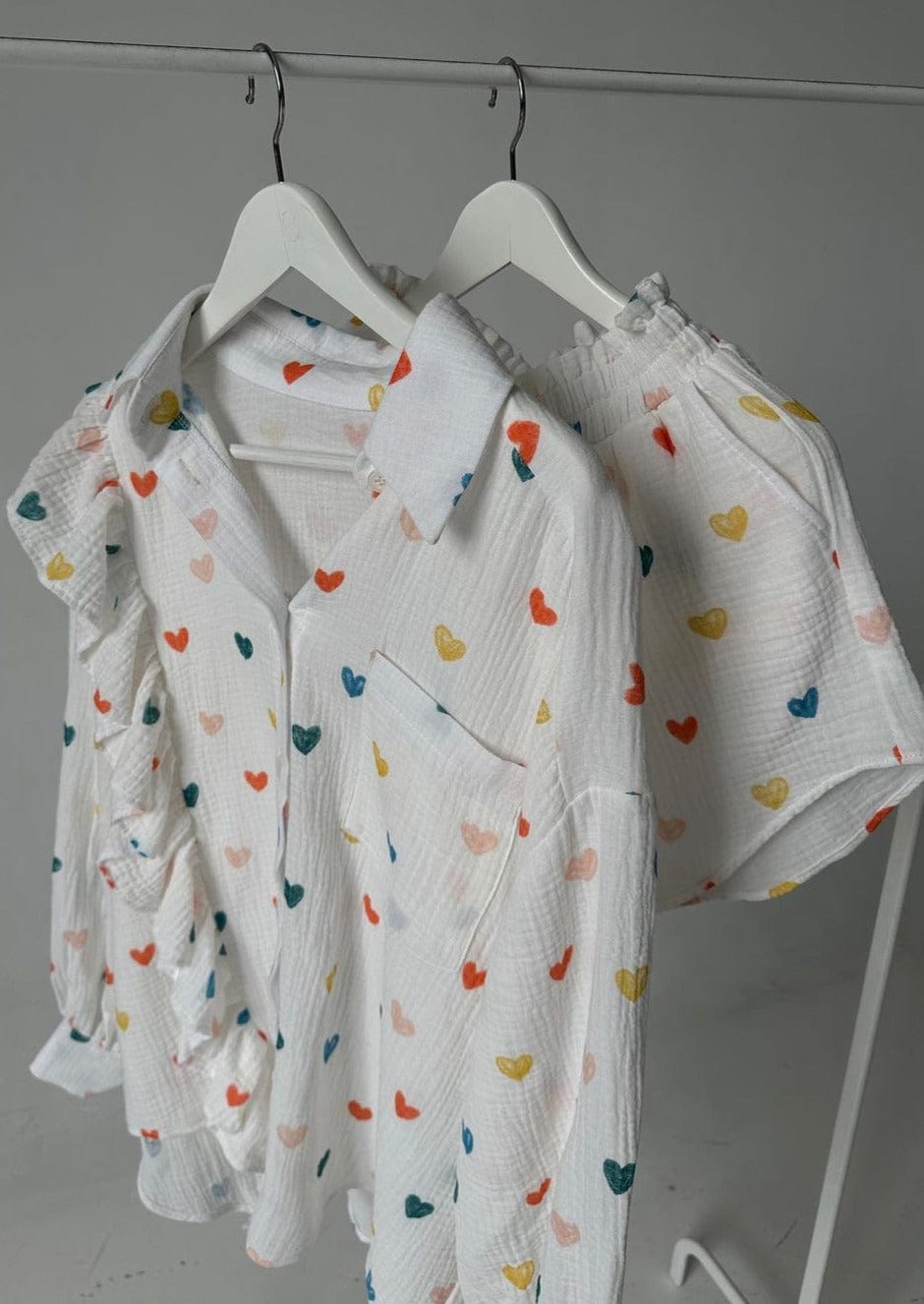 Herz-Print Zweiteiler Sommeroutfit Damen