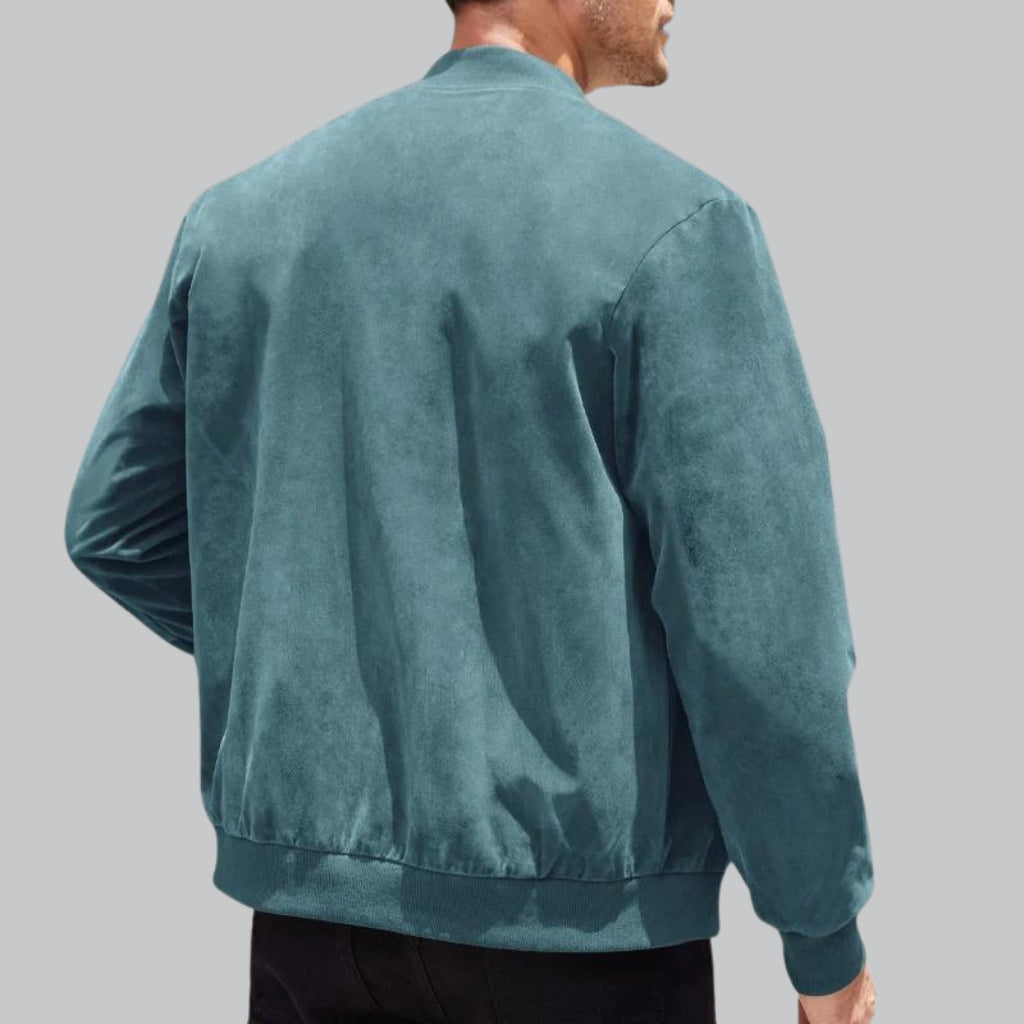 Männer Bomberjacke Leder Modern