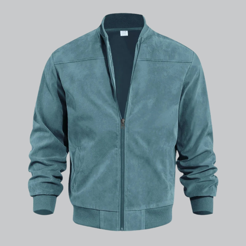 Männer Bomberjacke Leder Modern