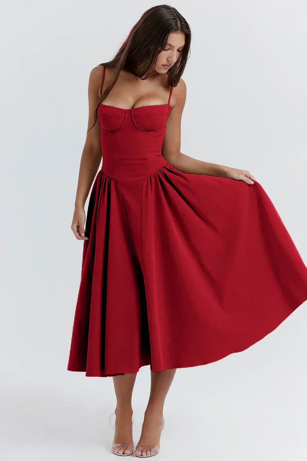 Ärmelloses Korsett Kleid Mit figurbetontem Schnitt