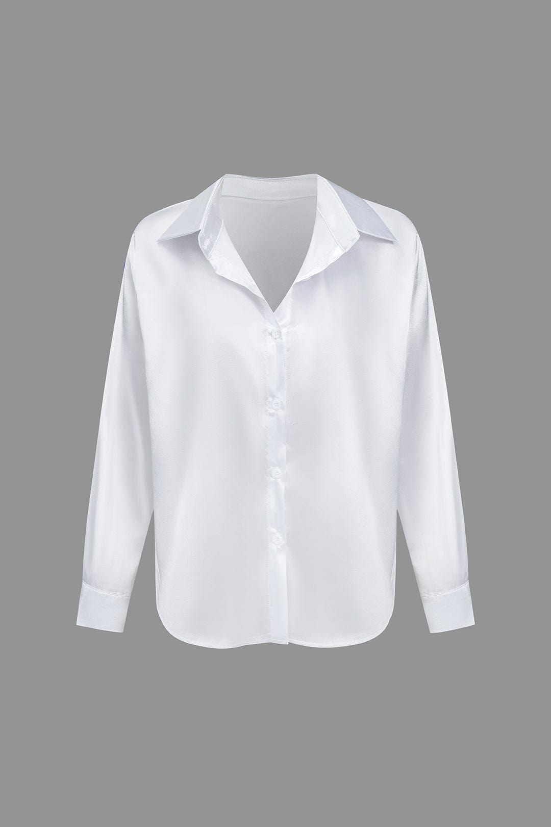 Elegante Bluse Langarm Seiden-Satin Damenbluse