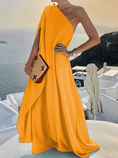 Elegantes Maxikleid Damen Schulterfrei Drapiert