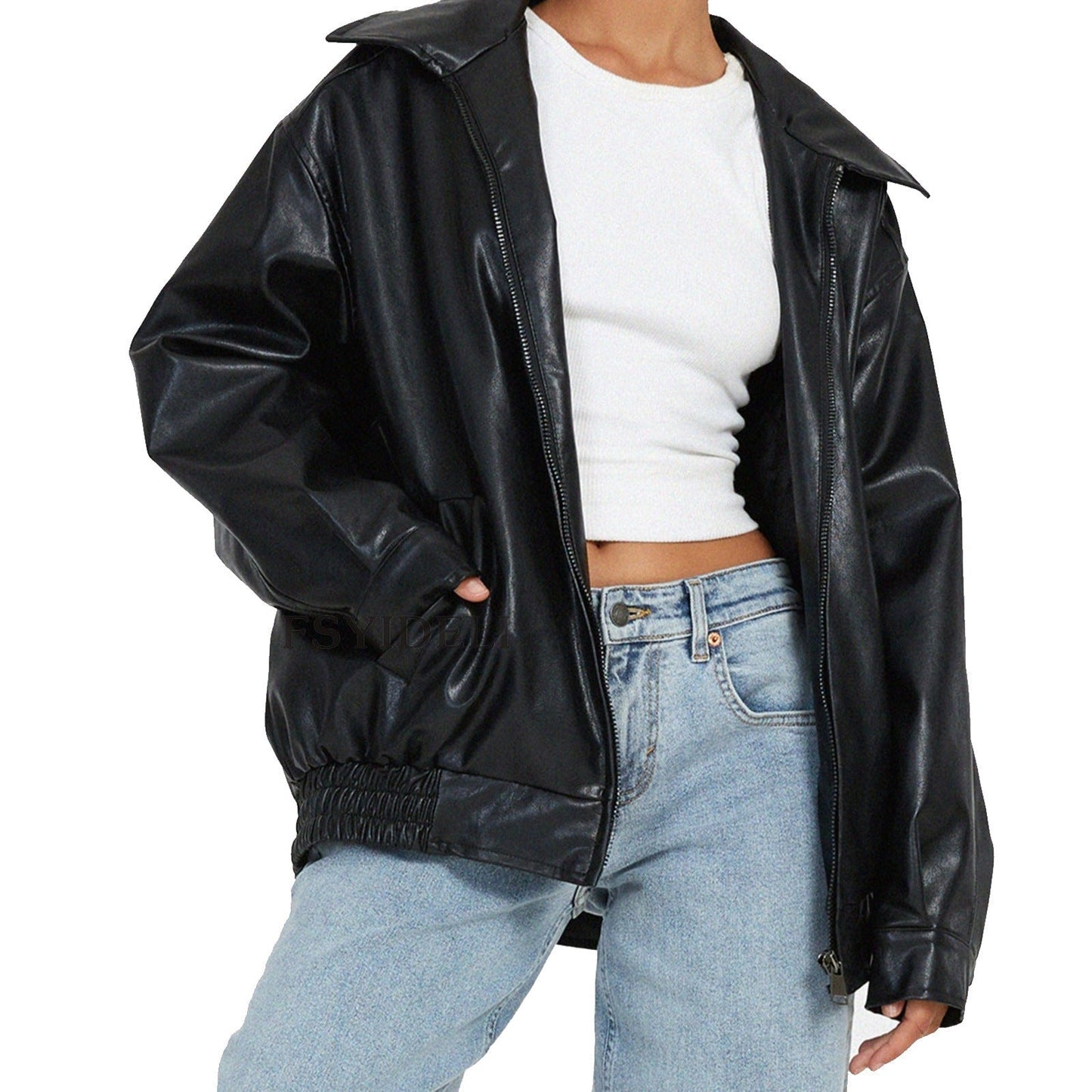 Damen Oversized Jacke Modern Großzugig