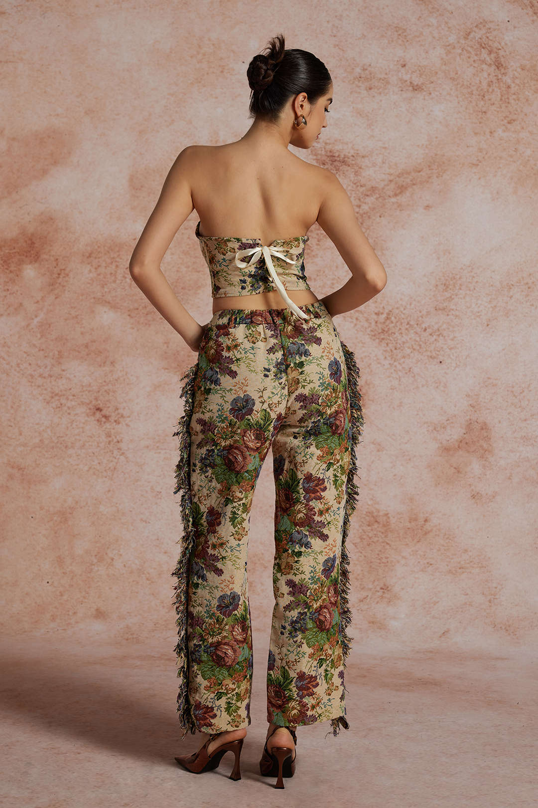 Sexy Zweiteiler Set Bustier mit Cargo Hose Bestickt