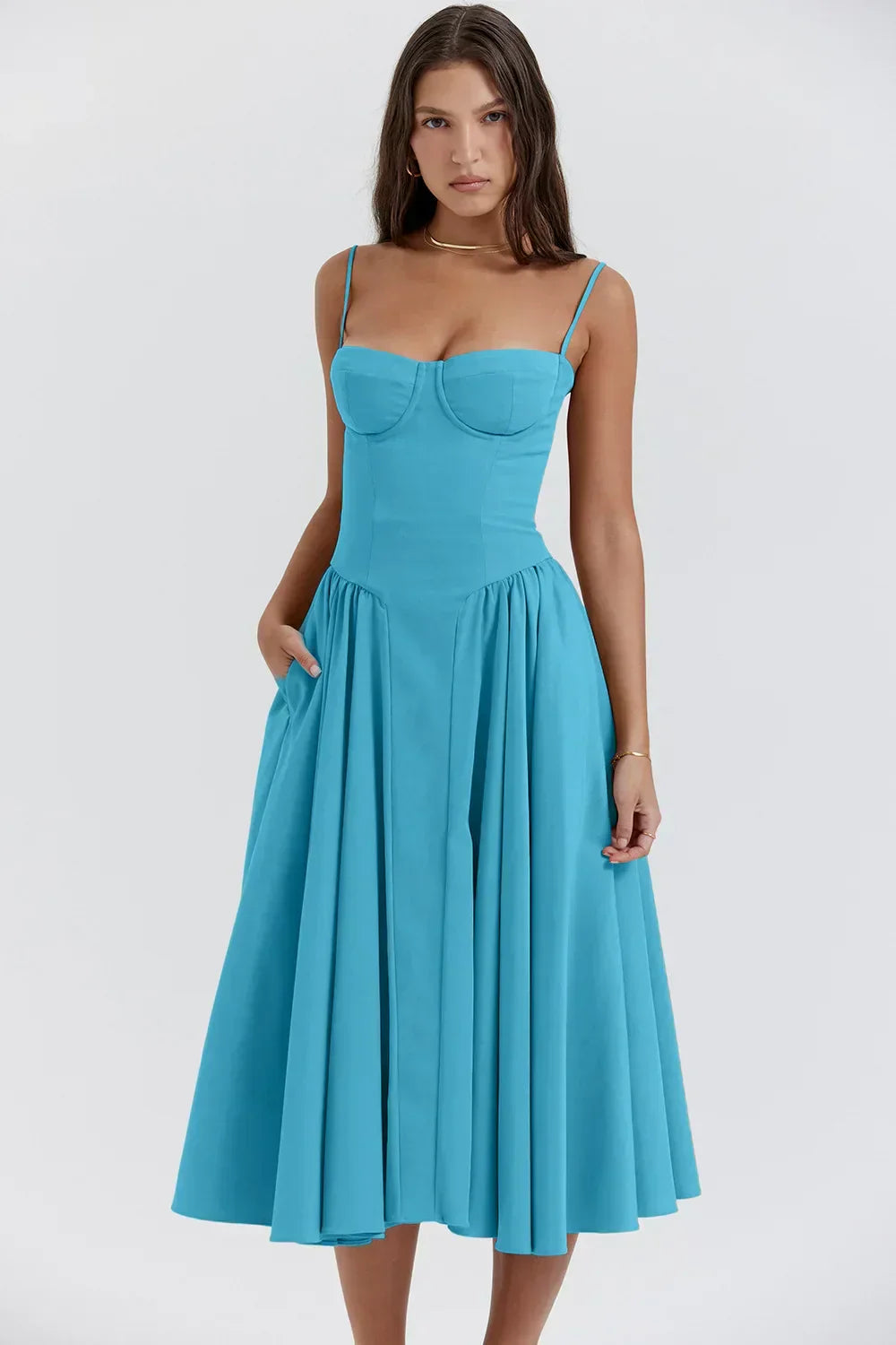 Ärmelloses Korsett Kleid Mit figurbetontem Schnitt