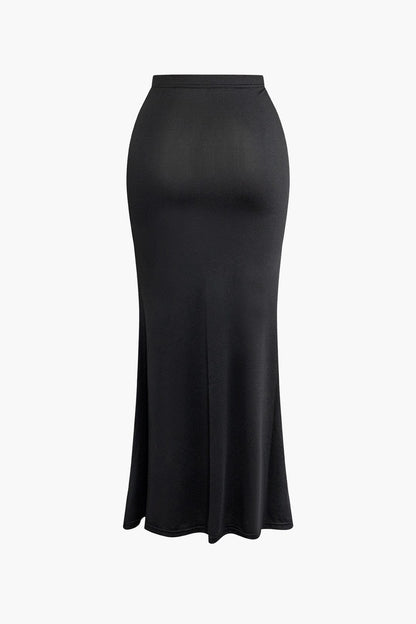Elegantes Abendkleid Top und Maxirock Set