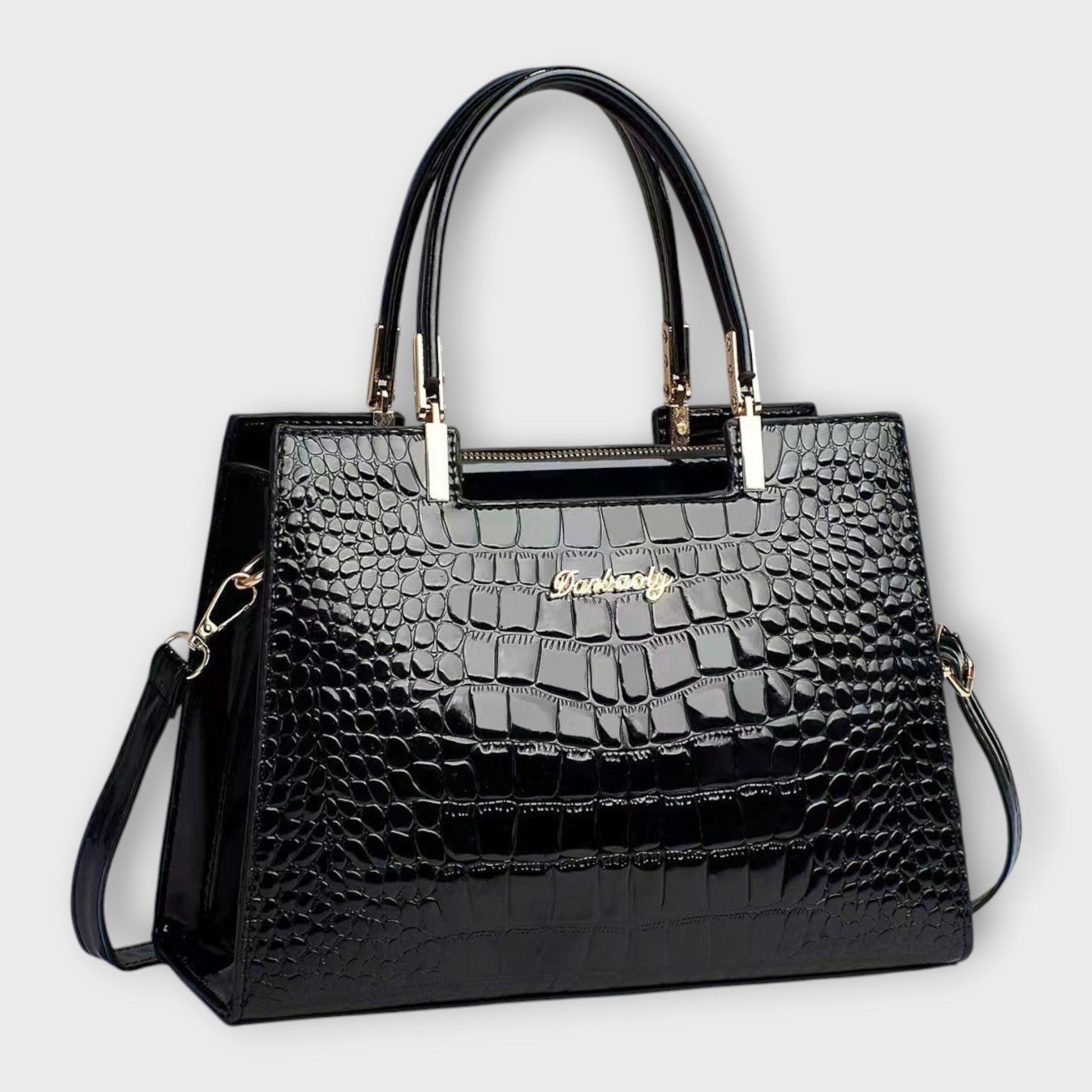 Elegante Damen Handtasche Klassisch Leder Schwarz - BerlinGlamour