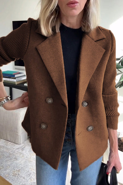 Damen Blazer Langärmlig Knopfleiste Modern