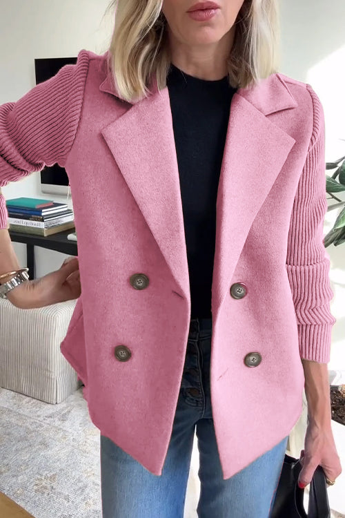 Damen Blazer Langärmlig Knopfleiste Modern