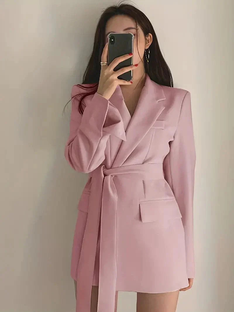 BerlinGlamour | Blazer Kleid Taillierte Passform Mini Länge