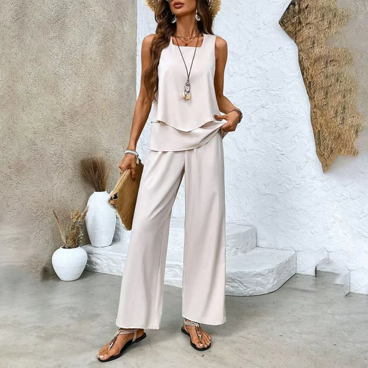 Kleid Set 2-teilig Sommer Trendy Frauen