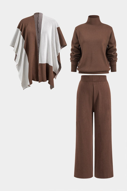 Elegantes Strickset Damen Cape Hose - BerlinGlamour