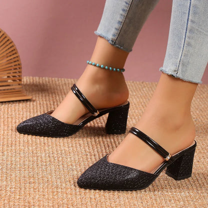 Damen Stilettos Pumps Gold Glitter