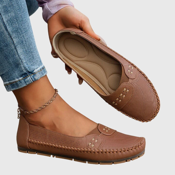 Damen Loafer Schuhe Lässig Perforiert Bequem
