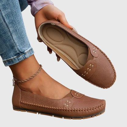 Damen Loafer Schuhe Lässig Perforiert Bequem