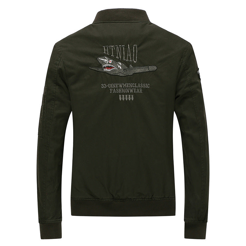 Herren Utility-Jacke Modern Funktional Mit Stickereien