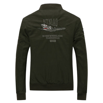 Herren Utility-Jacke Modern Funktional Mit Stickereien