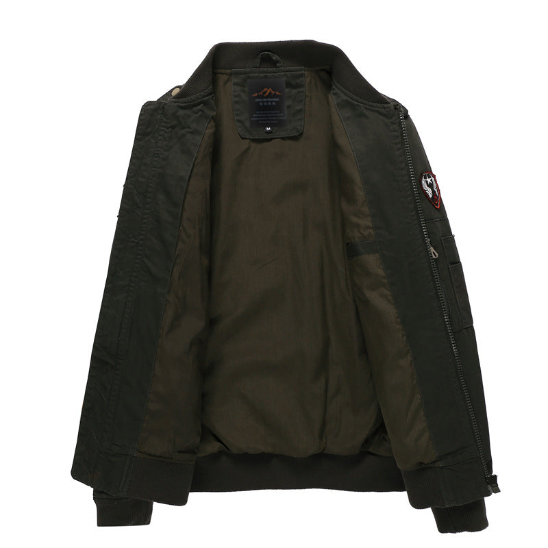 Herren Utility-Jacke Modern Funktional Mit Stickereien