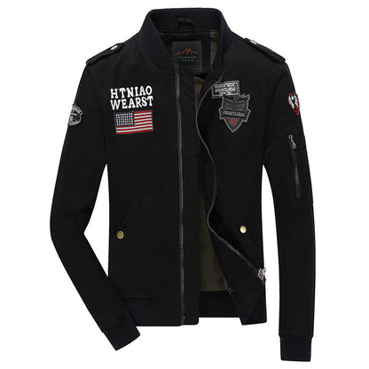 Herren Utility-Jacke Modern Funktional Mit Stickereien