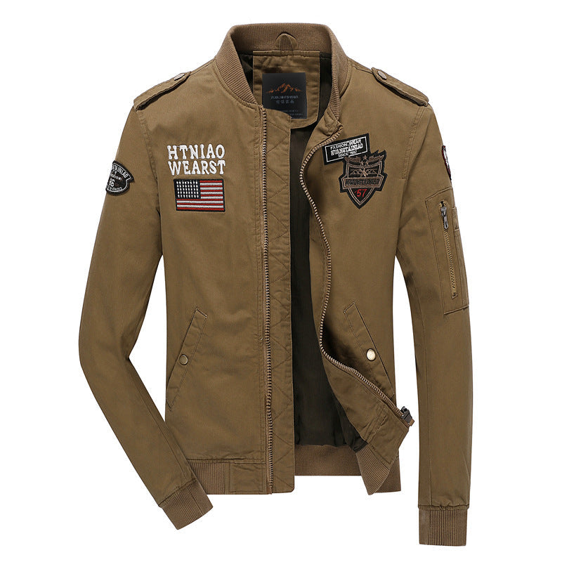 Herren Utility-Jacke Modern Funktional Mit Stickereien - BerlinGlamour