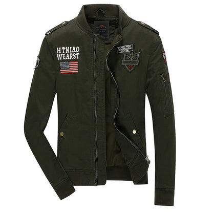 Herren Utility-Jacke Modern Funktional Mit Stickereien
