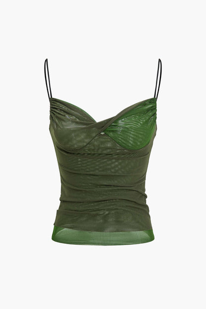 Bodycon Oberteil Mesh Camisole Damen Bauchfreies Top - BerlinGlamour