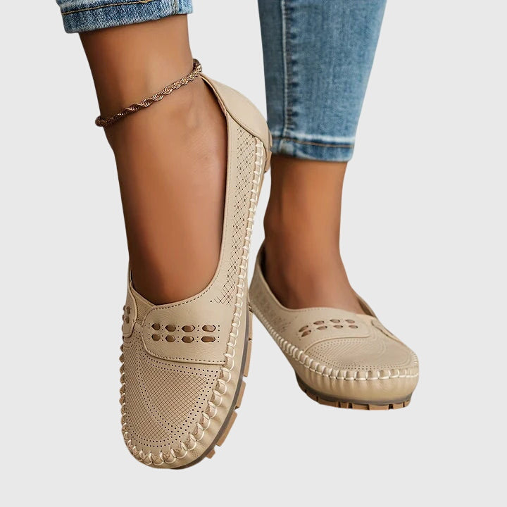 Damen Loafer Schuhe Lässig Perforiert Bequem
