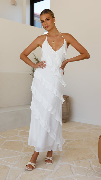 Frauenkleid mit Rüschen Verspielt Elegant