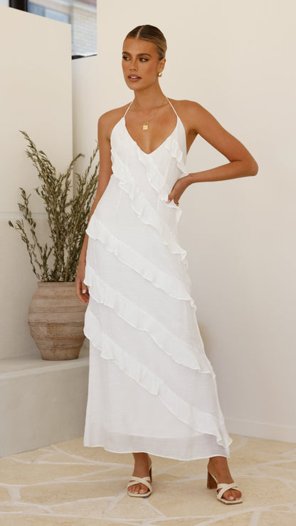 Frauenkleid mit Rüschen Verspielt Elegant