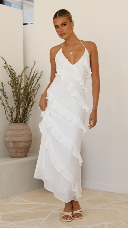 Frauenkleid mit Rüschen Verspielt Elegant