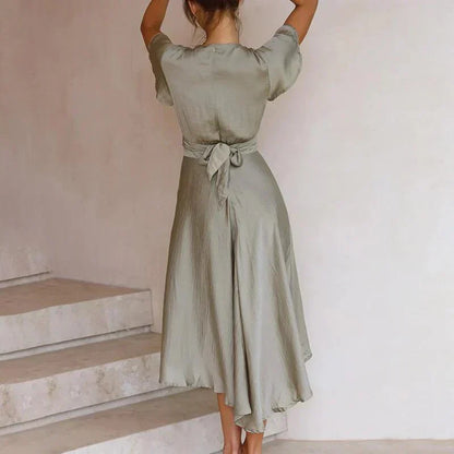 Sommerkleid Elegant Schleifen Detail Fließend Damenkleid