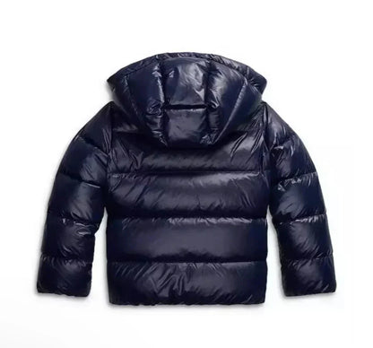 Gepolsterte Winterjacke Damen Kapuze Glänzend